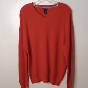 Croft & Barrow Men's Large Orange V-Neck Sweater. Athleisure, Warm